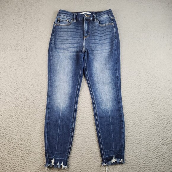 KanCan Denim - Kancan Women’s Size 5/26 Maria High Rise Ankle Skinny Jeans Medium Wash Raw Hem